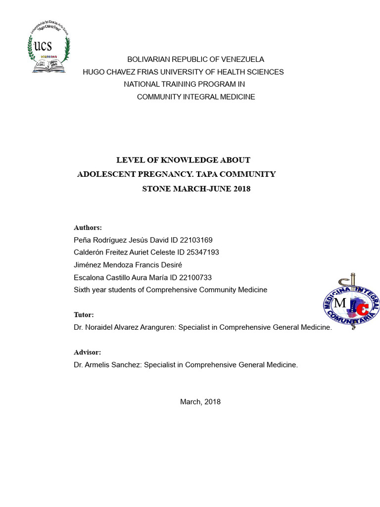 Adolescent Pregnancy Awareness in Venezuela | PDF | Teenage Pregnancy ...