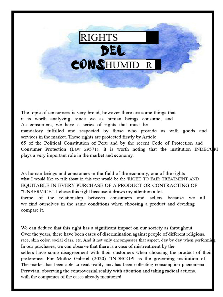 Written Text Consumer Rights | PDF | Market (Economics) | Rights