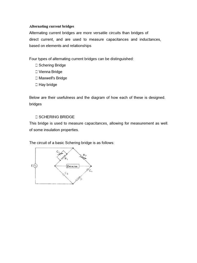 Alternating Current Bridges | PDF | Electrical Network | Inductor
