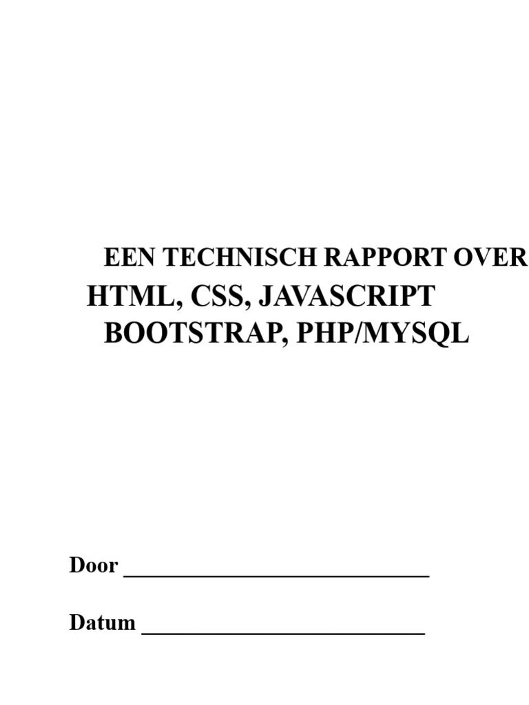 Een Technisch Report Over HTML | PDF