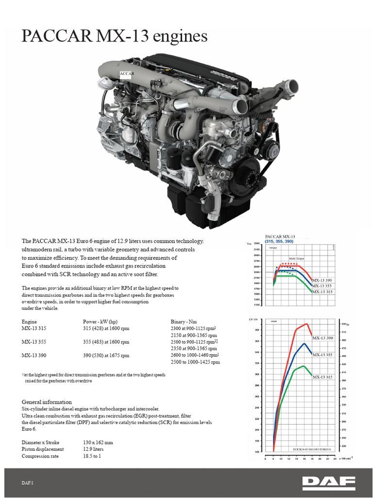 Daf Paccar MX 13 Engines PT 527061 | PDF | Engines | Brake