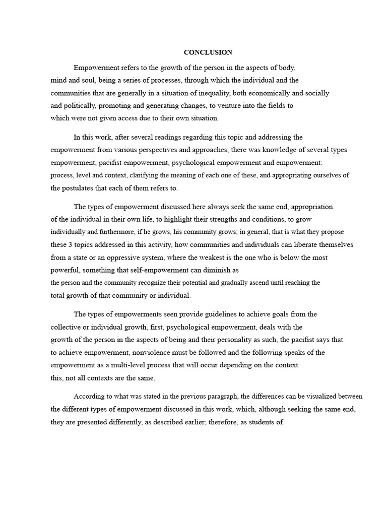 Conclusion Empowerment Community | PDF