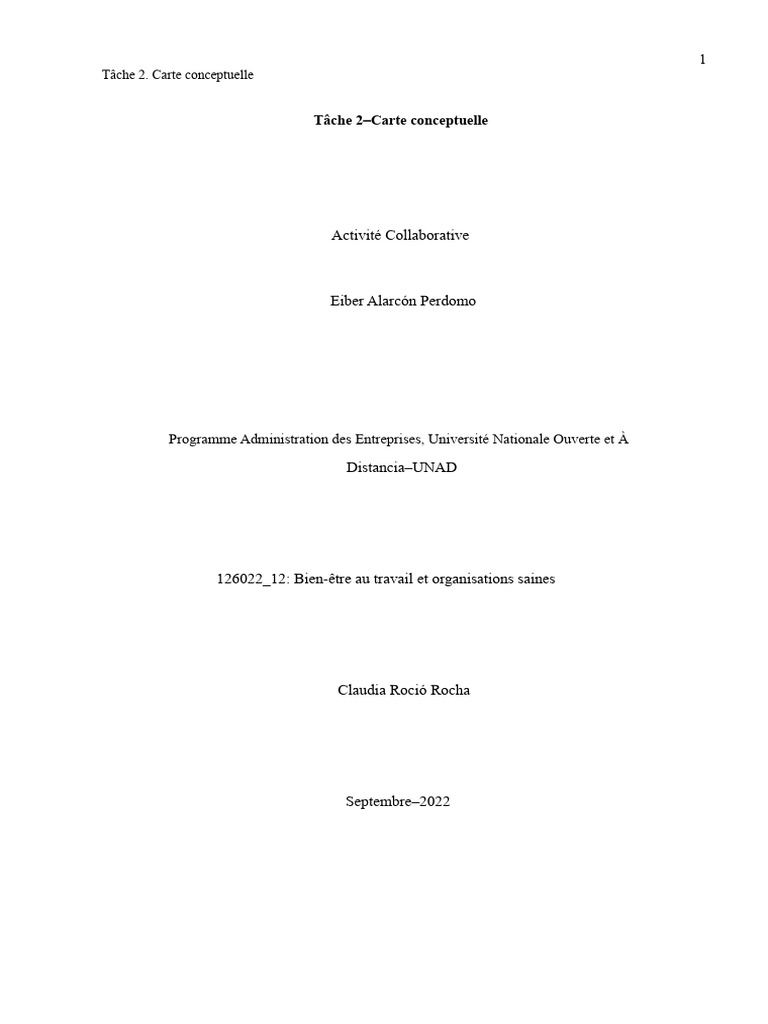 Tâche 2 - Carte Conceptuelle - Eiber Alarcon | PDF | Psychologie | Business