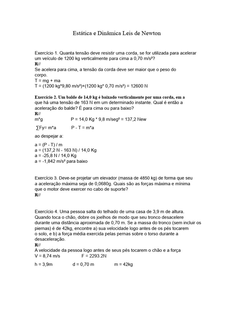 Oficina de Física - Leis de Newton | PDF | Atrito | Leis do Movimento ...