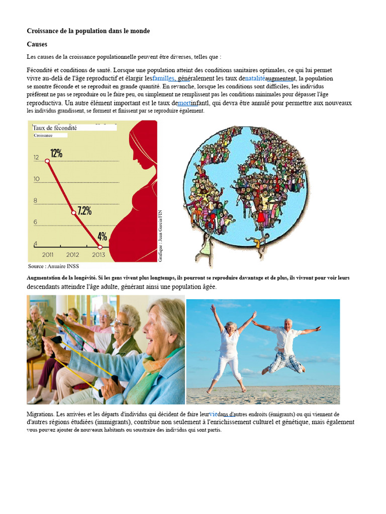 Causes et conséquences de la croissance démographique | PDF ...