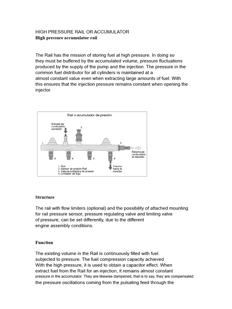 Rail or High Pressure Accumulator | PDF | Fuel Injection | Throttle