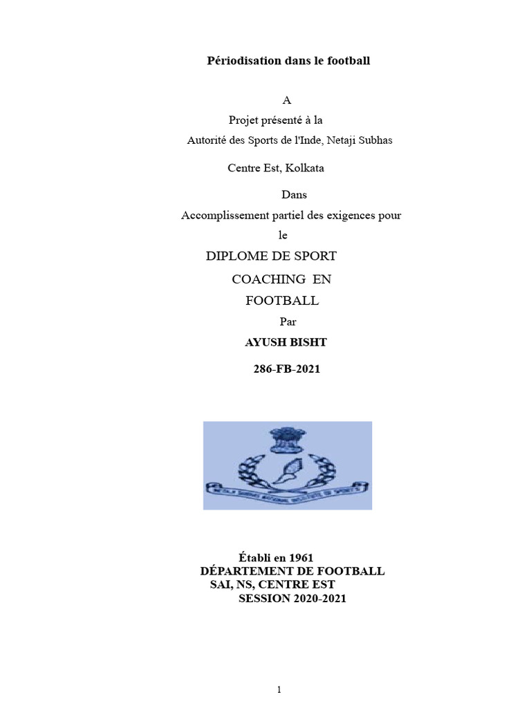 Périodisation du Football : Méthodes et Modèles | PDF | Football | Des ...