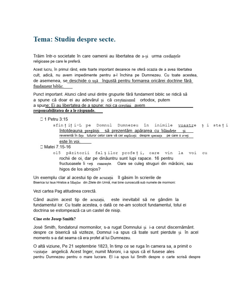 Studiu Despre Secte | PDF