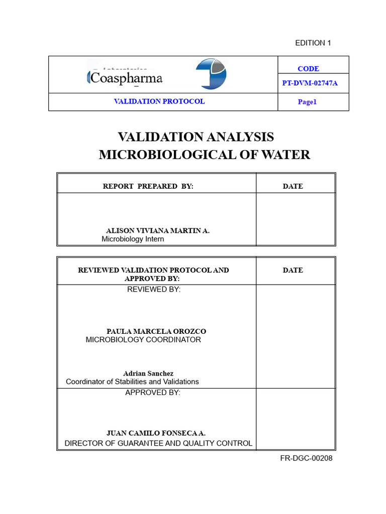 Microbiological Water Validation Protocol | PDF | Growth Medium | Bacteria