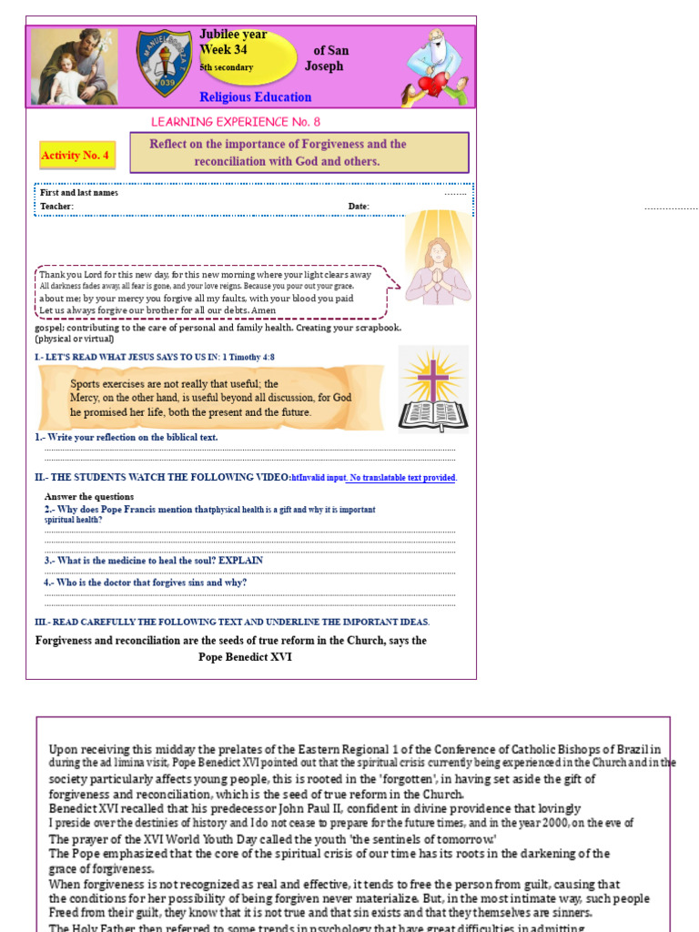 Forgiveness and Reconciliation in Faith | PDF | Forgiveness | Faith
