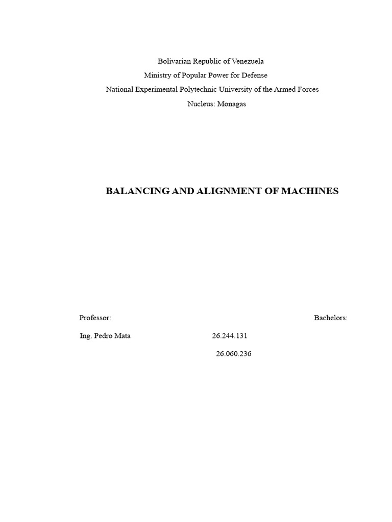 Balancing and Alignment of Machines | PDF | Rotation | Force