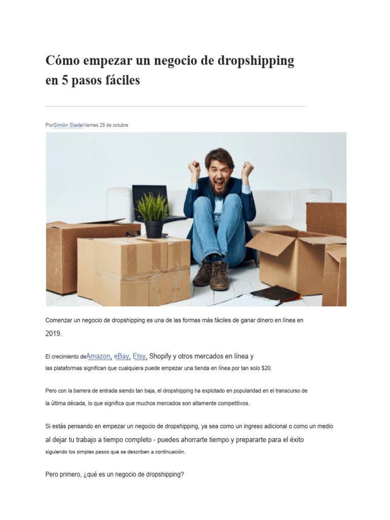 Cómo iniciar un negocio de dropshipping | PDF | Al por menor | Las ...