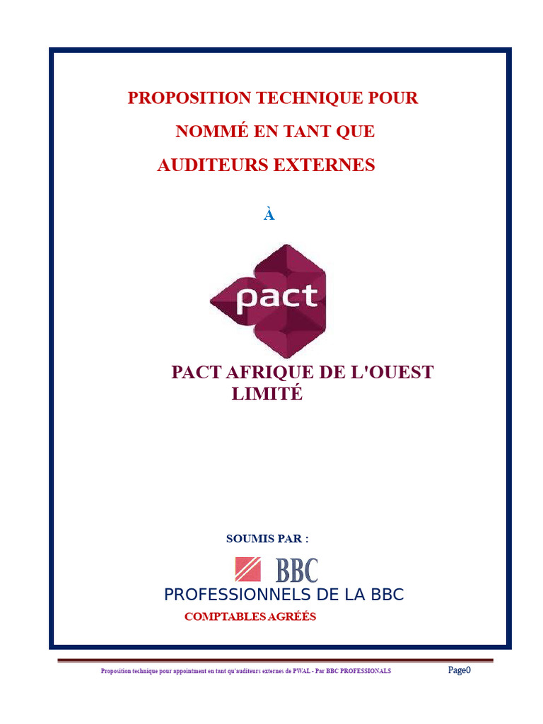 Proposition d'Audit Externe pour PWAL | PDF | Audit | Banques