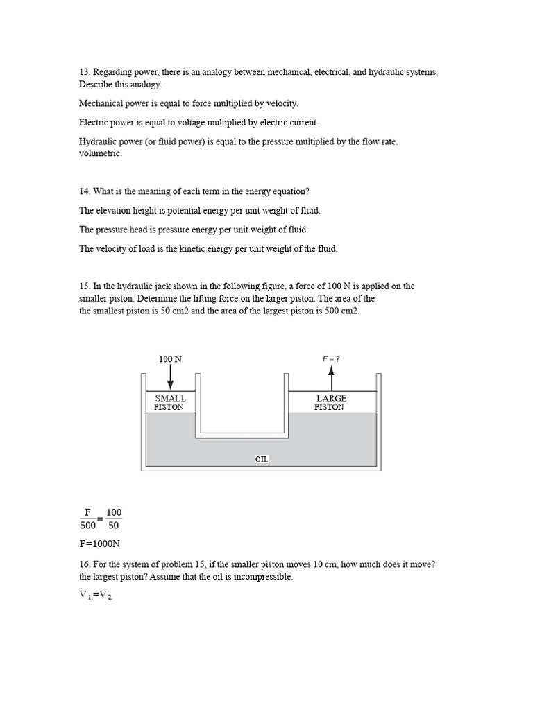 Problems 13-24 | PDF | Pressure | Hydraulics
