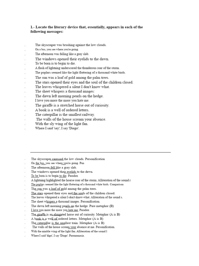 Literary Devices in Poetic Expressions | PDF
