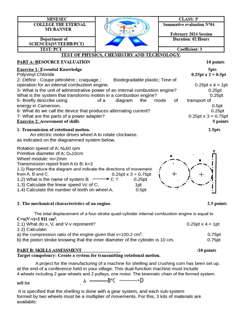 Bilingual College Eternal My Banner Test of PCT Class of 3rd Seq 4 ...