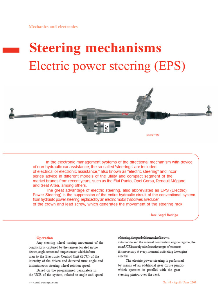 Electronic Steering Rack | PDF | Steering | Electric Motor