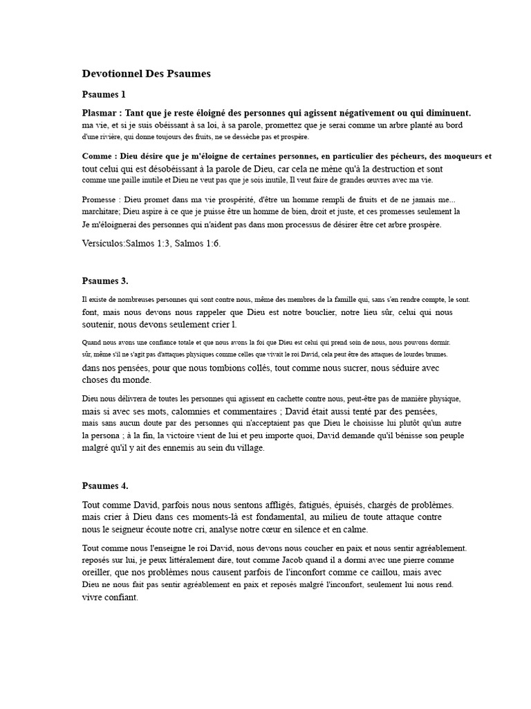 Réflexions sur les Psaumes et la Foi | PDF | Dieu | David