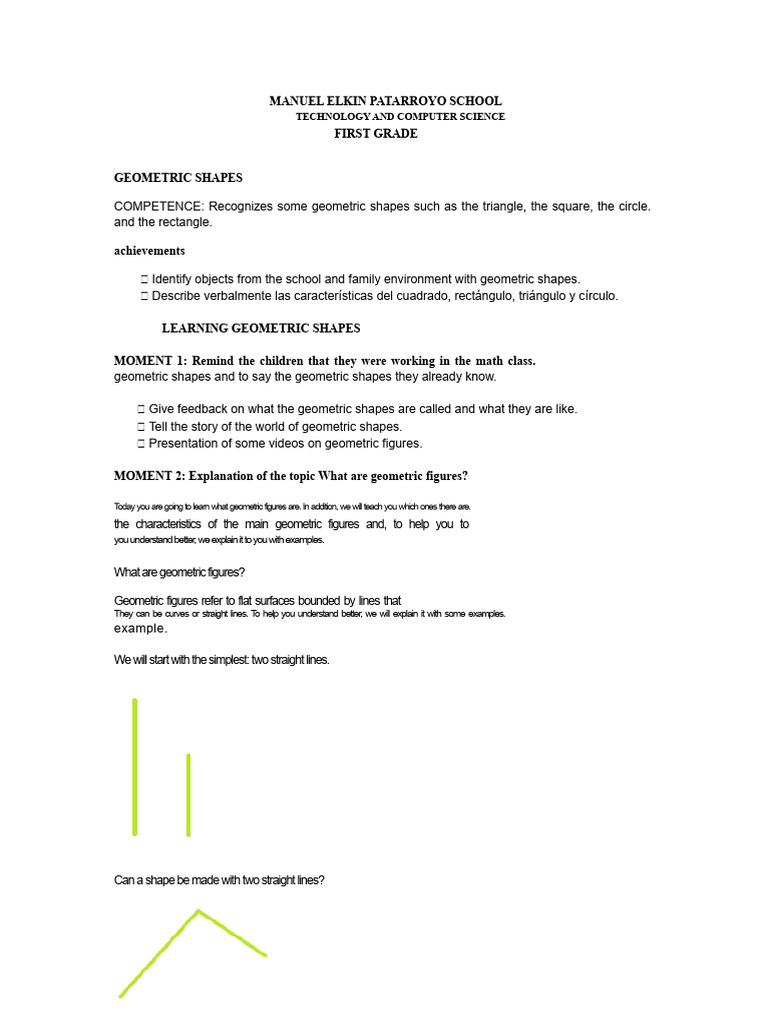 Geometric Figures First Grade | PDF | Shape | Mathematics