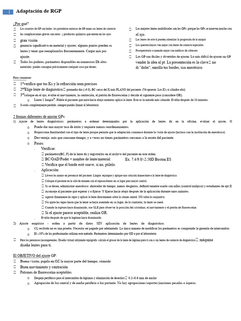 Guía de Ajuste de Lentes RGP | PDF | Lentes | Córnea