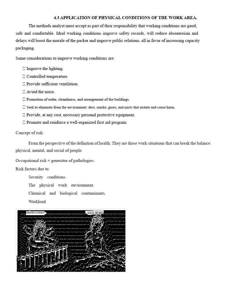 4.3 Application of Physical Conditions of The Work Area | PDF ...