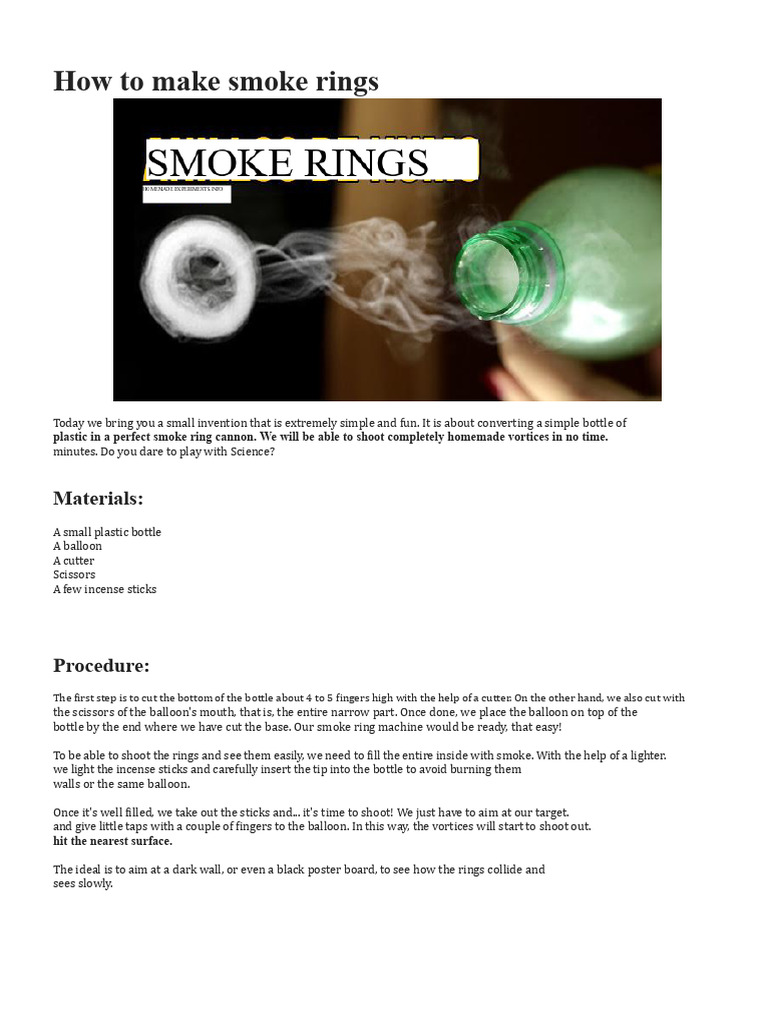 Smoke Ring Cannon Instructions | PDF