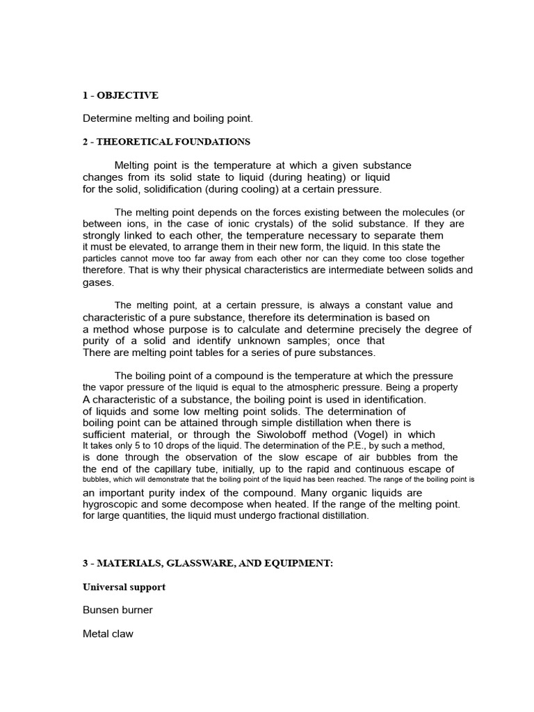 Melting and Boiling Point Determination | PDF | Melting Point | Solid