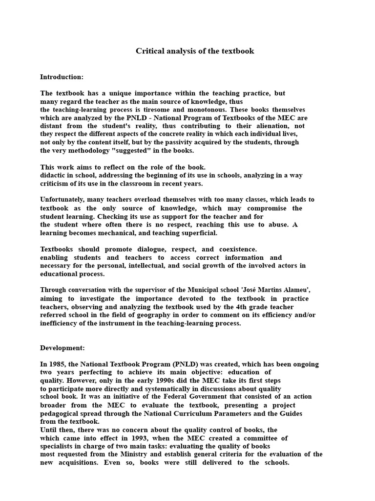 Textbook Analysis in Education Practices | PDF | Teachers | Pedagogy