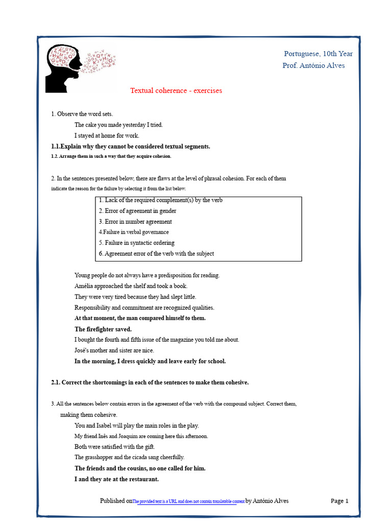 Textual Cohesion - Exercises (Blog10 13-14) PDF | PDF | Spice | Black ...