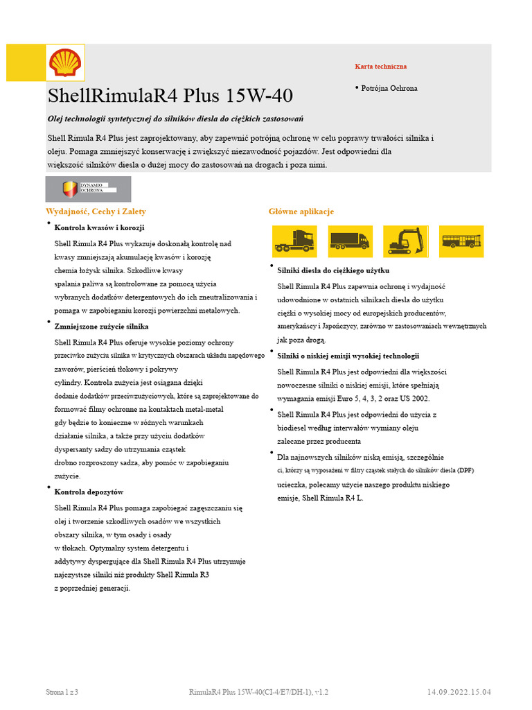 Rimula R4 Plus FT | PDF