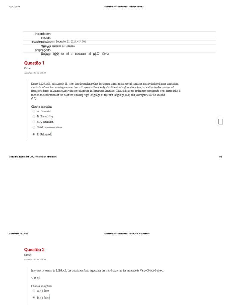 Formative Assessment II - Review of The Attempt | PDF | Sign Language ...