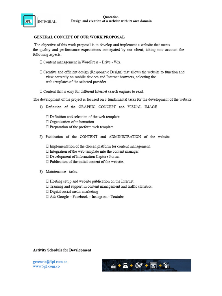 Quotation - Design and Development of A Website | PDF | Websites ...