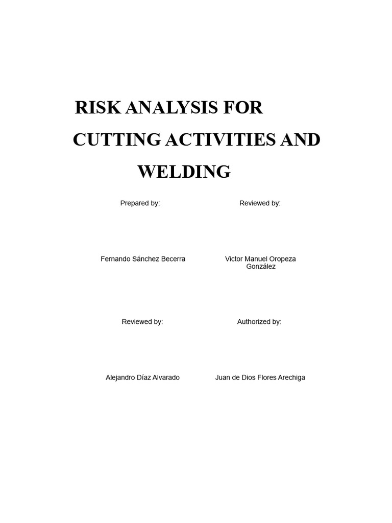 Cutting and Welding Risk Analysis | PDF | Welding | Construction
