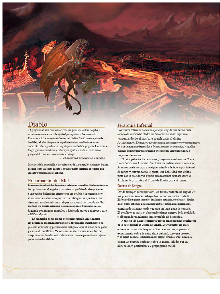 Jerarquía Infernal en los Nueve Infiernos | PDF | Demonios | Infierno