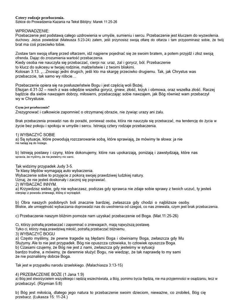 Cztery Rodzaje Przebaczenia | PDF