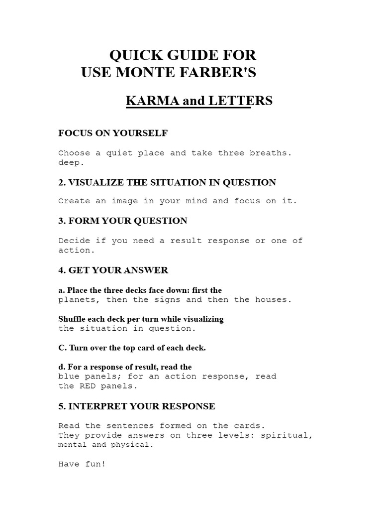How to Use Karma Cards for Guidance | PDF | Planets In Astrology