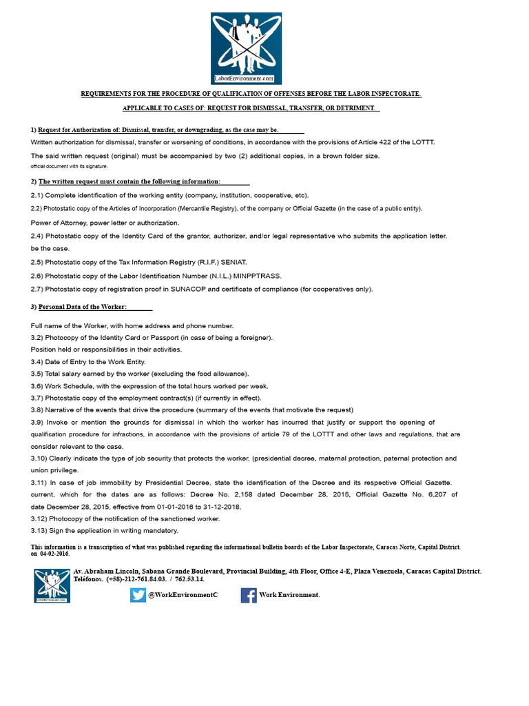 Labor Inspectorate Qualification Requirements | PDF | Identity Document ...
