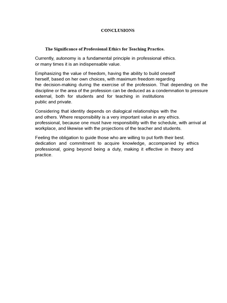 Importance of Ethics in Teaching Practice | PDF | Teachers | Autonomy