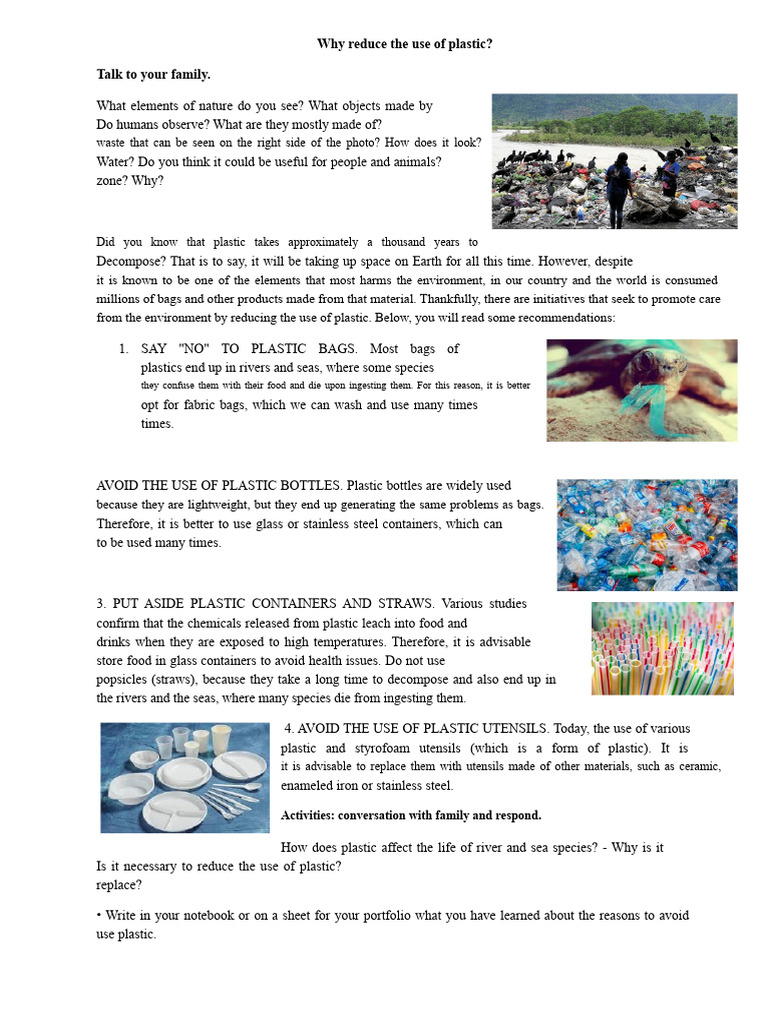 Why Reduce Plastic Use | PDF | Plastic | Building Materials