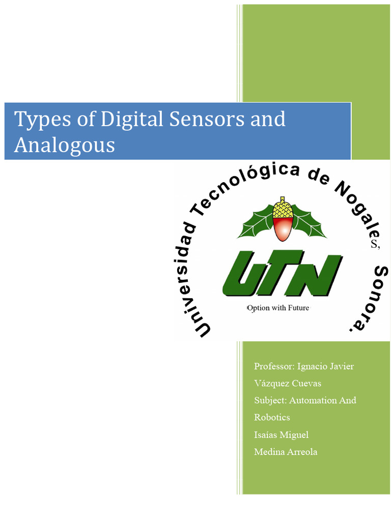 Types of Digital Sensors | PDF | Sensor | Capacitor