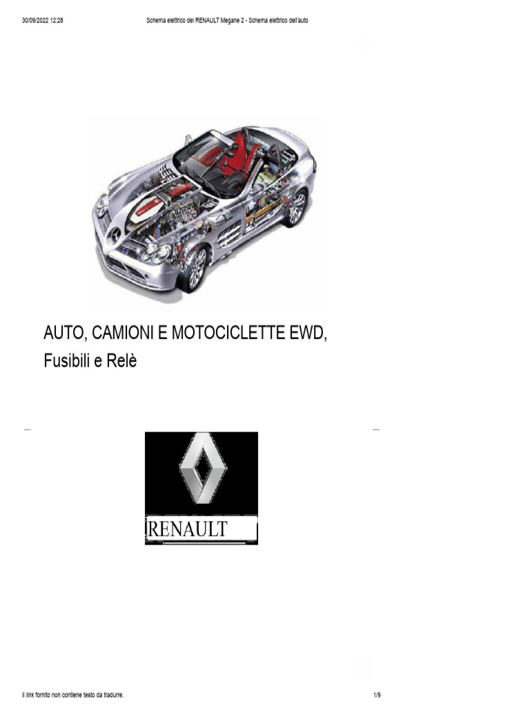 Schema Elettrico Della RENAULT Megane 2 - Schema Elettrico Dell'auto | PDF