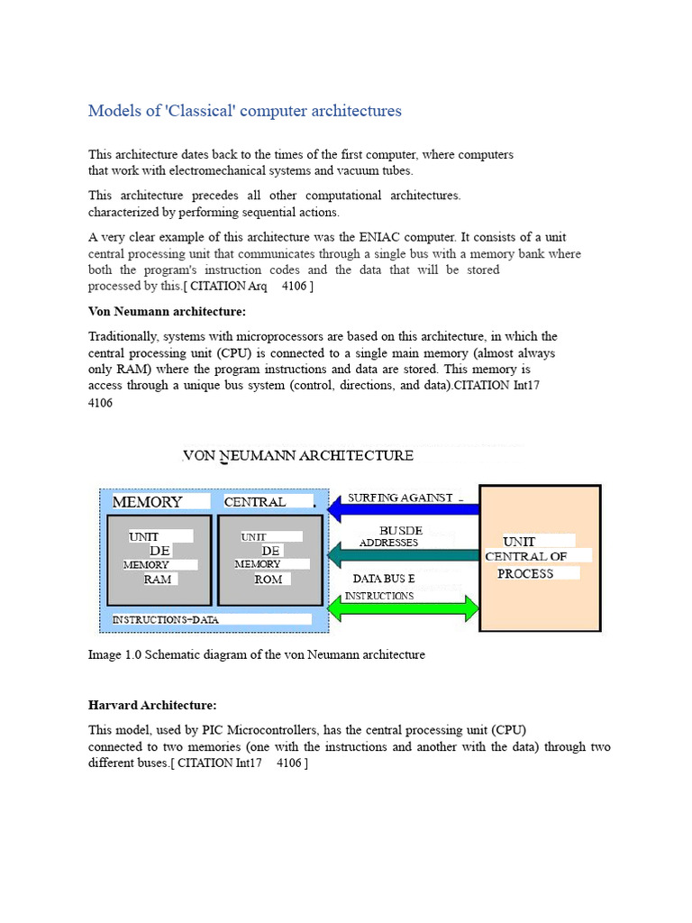 Classical Computer Architecture Models | PDF | Central Processing Unit ...