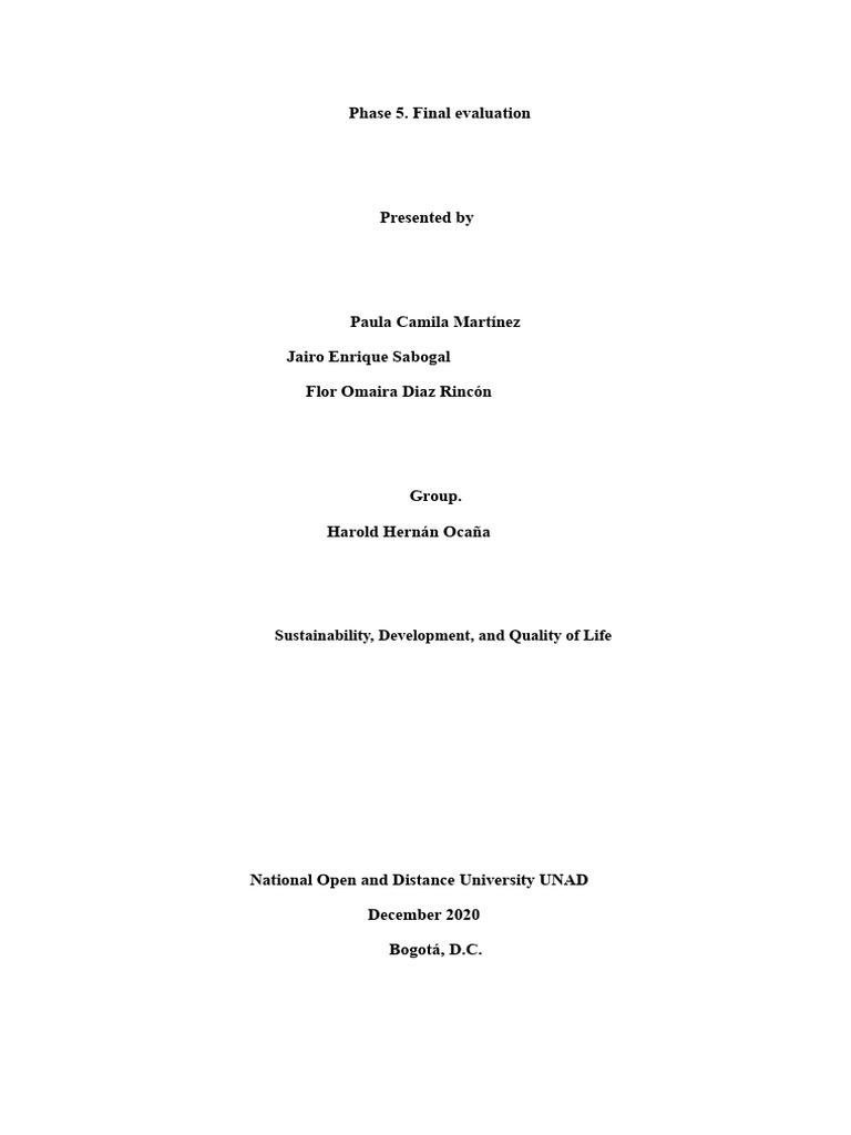 Phase 5. Final Evaluation - Group18 | PDF | Sustainability ...