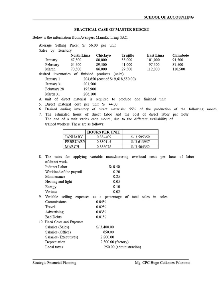 Master Budget Preparation Guide | PDF | Expense | Balance Sheet