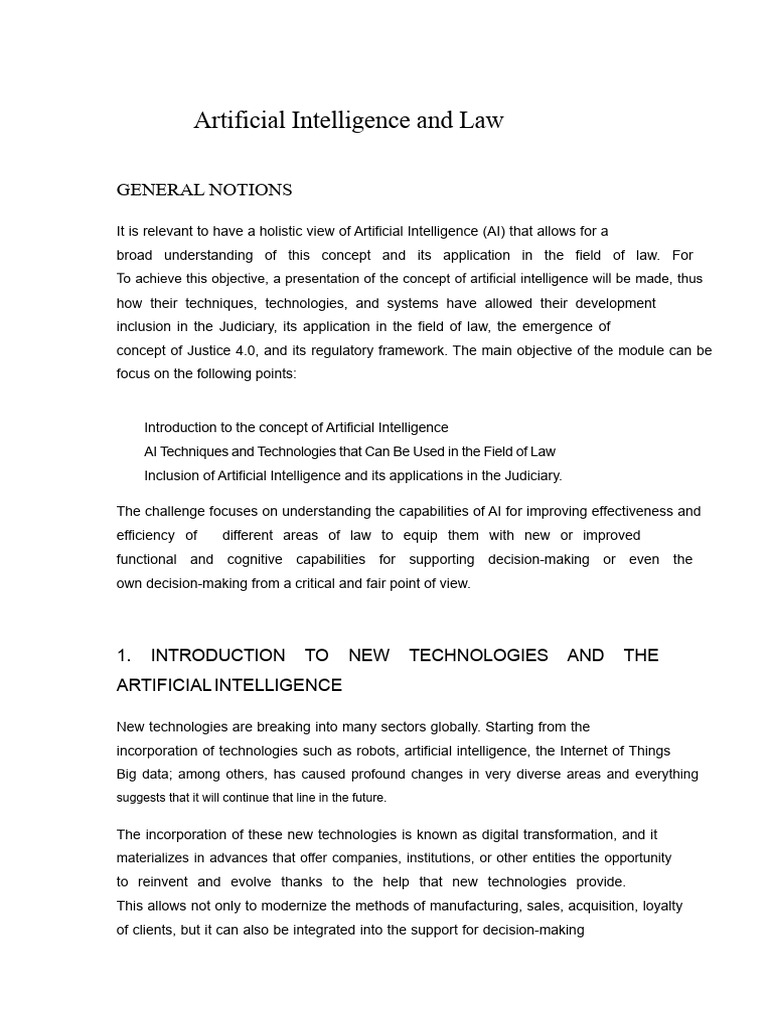 AI Applications in Legal Systems | PDF | Machine Learning | Artificial ...