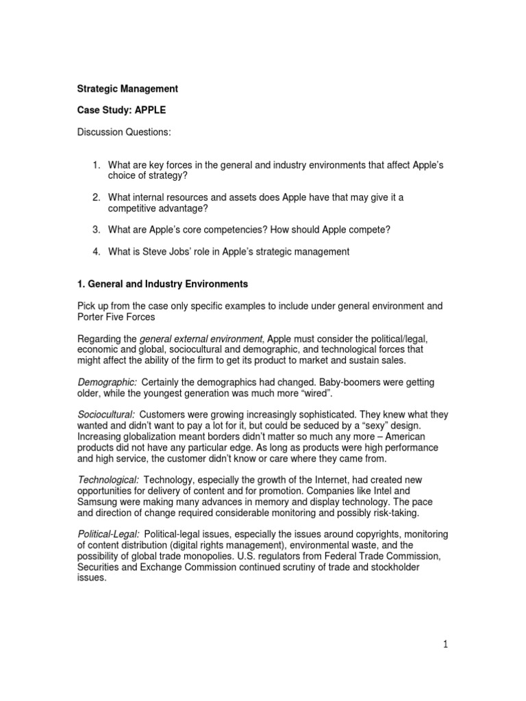 Strategic Management ºA Case Study of Apple | PDF | Competence (Human ...