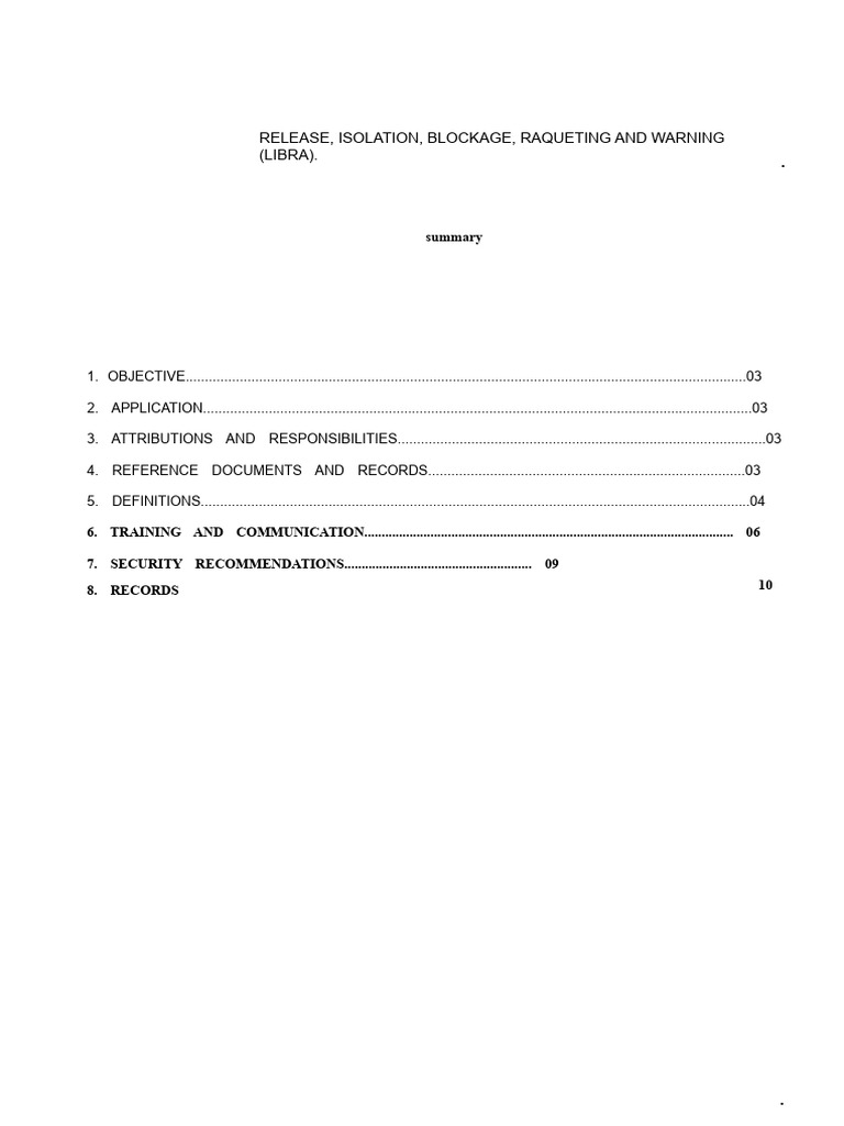 LIBRA Blocking Procedure PDF | PDF | Gases | Valve