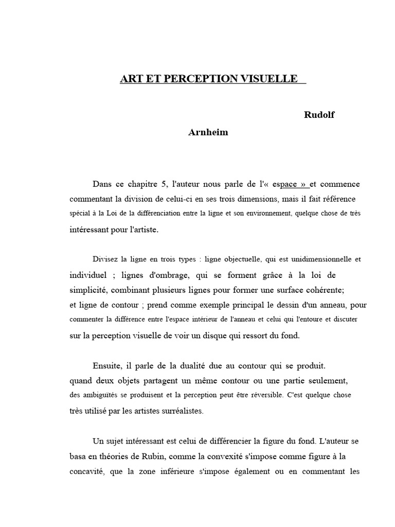 Perception visuelle et espace en art | PDF | la perception