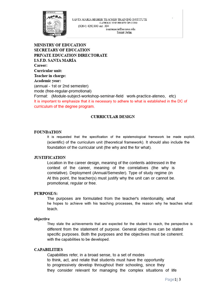 Curricular Design Framework Guide | PDF | Curriculum | Evaluation