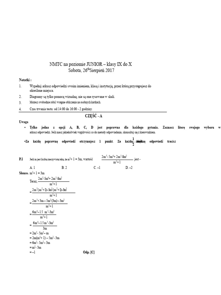 NMTC Na Poziomie Juniora IX-X Standardy | PDF